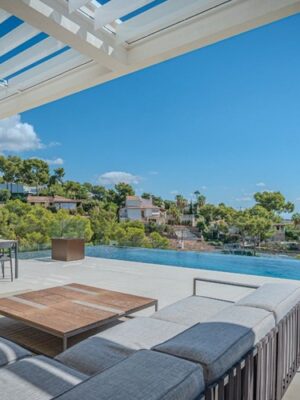 Architectural new build villa with sea views and rooftop spa for sale in costa d’en blanes