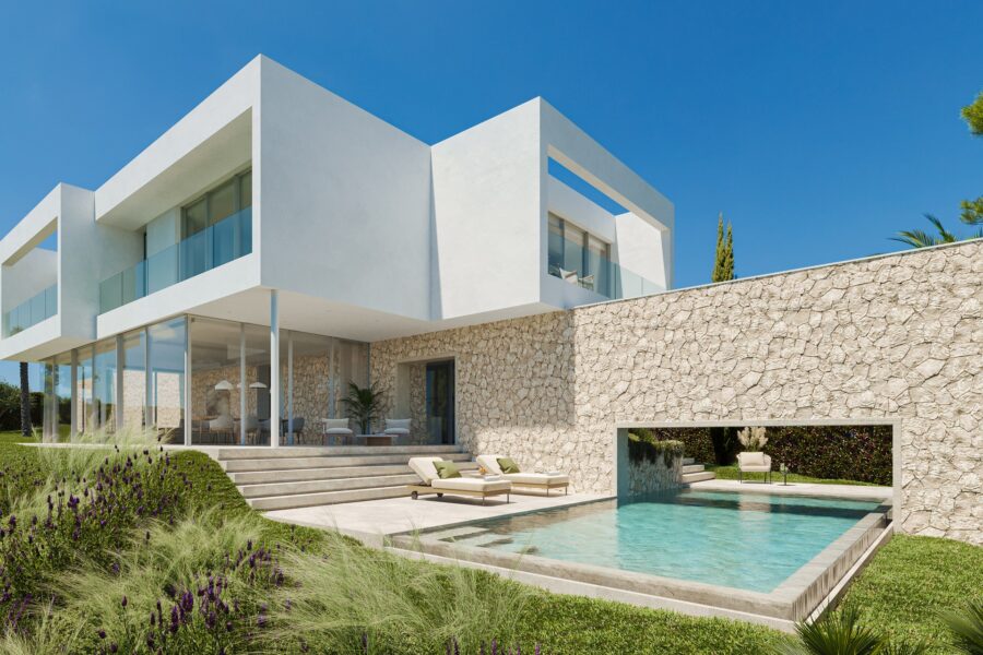 Contemporary four-bedroom villa with private pool in cala vinyes