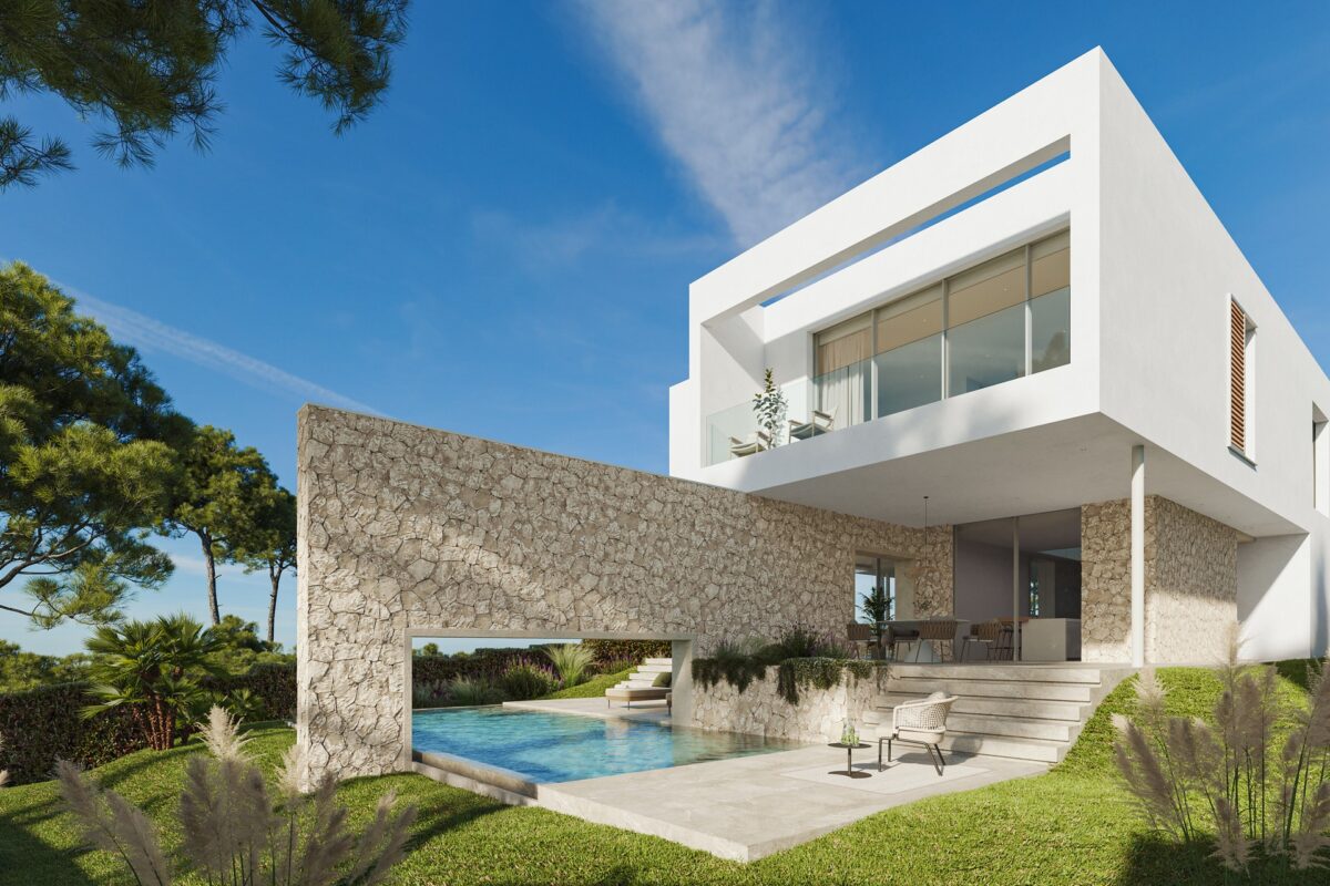 Villa contemporánea con vistas al mar, piscina y amplias terrazas en venta en Sol de Mallorca
