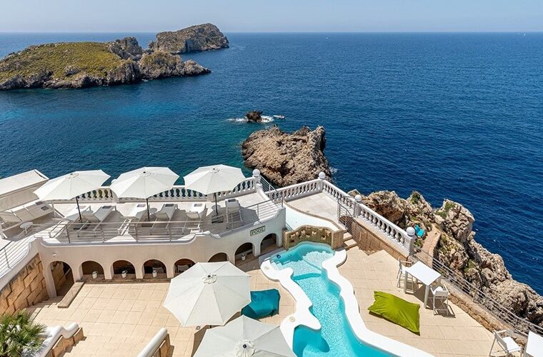 Cliffside villa with panoramic sea views and private beach access for sale in santa ponsa