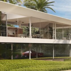 Architect-designed glass villa for sale with bespoke interiors and landscaped grounds in son vida