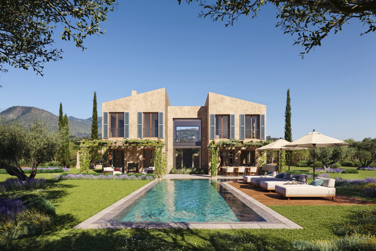 Exquisita villa de obra nueva de cuatro dormitorios con amplios terrenos en Santa María del Camí