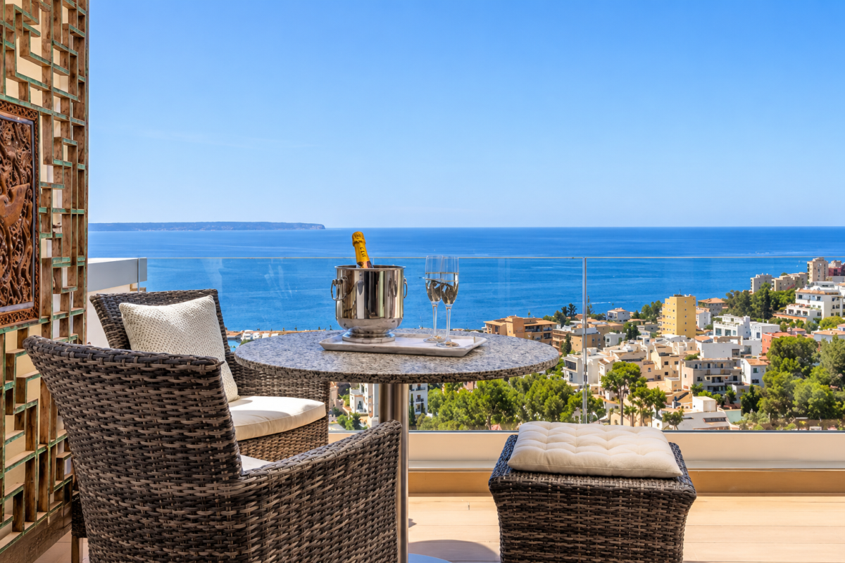 Lujoso ático con jacuzzi privado en la azotea en venta en Cala Major